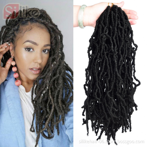 Nu Locs Crochet Hair water  Wavy Looped Goddess Crochet Faux Locs Crochet Hair Bobbi Boss Synthetic Crochet Braid Nu Locs 18"
